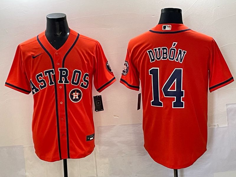 Men 2025 Houston Astros #14 Dubon Orange Nike MLB Jersey 06->los angeles dodgers->MLB Jersey